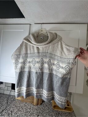 turtleneck poncho sweater